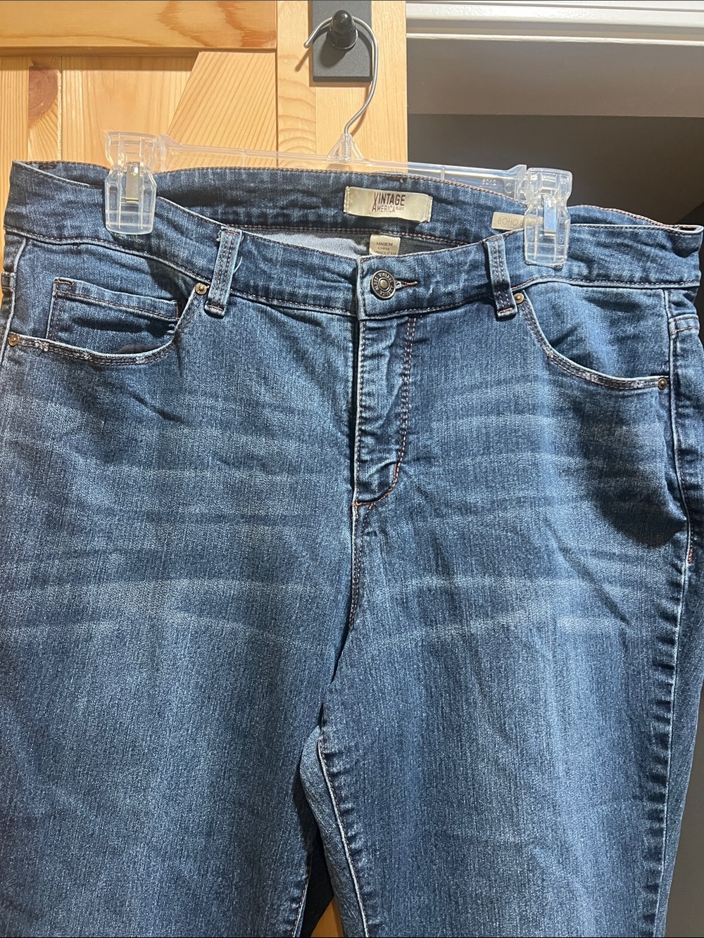 Vintage America Indigo ladies relaxed Jeans Boho boot cut size 16